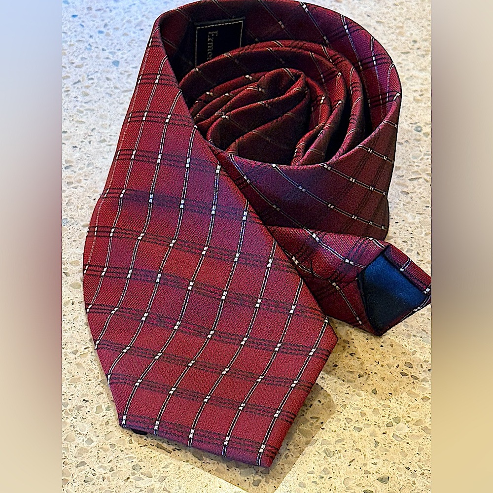 Ermenegildo ZEGNA Textured Silk Neck Tie Italy 3”W X 57.5” L